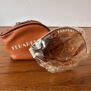 New FERARRI Vintage Folding AVIATOR Racing Sunglasses BRN CASE 70'S 80'S TOP GUN